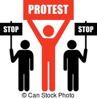 Demonstration Of Protest Icon On White Background