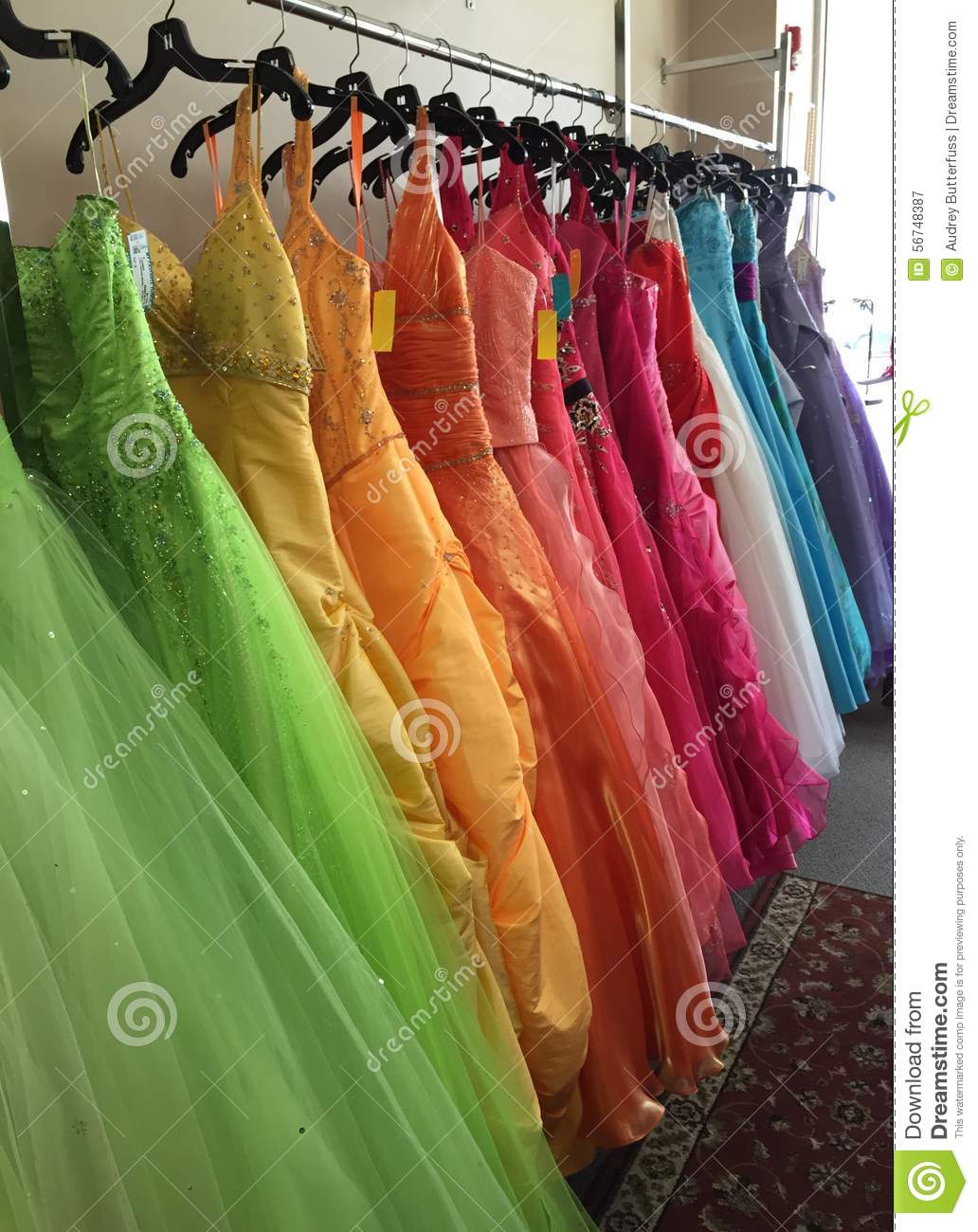 Green Yellow Orange Pink And Blue Prom Dresses For Sale 