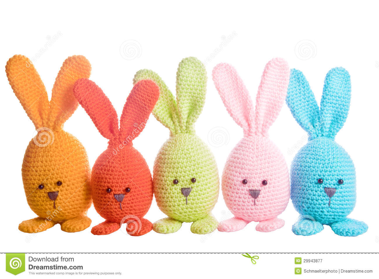 Group Of Handmade Stuffed Animal Bunnys Royalty Free Stock Photography