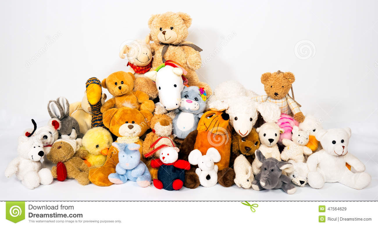 Group Of Stuffed Animals Stock Photo   Image  47564629