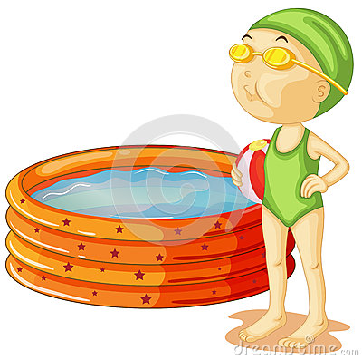Illustration Of A Young Swimmer On A White Background