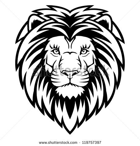 Lion Head Logo In Black And White  This Is Vector Illustration Ideal