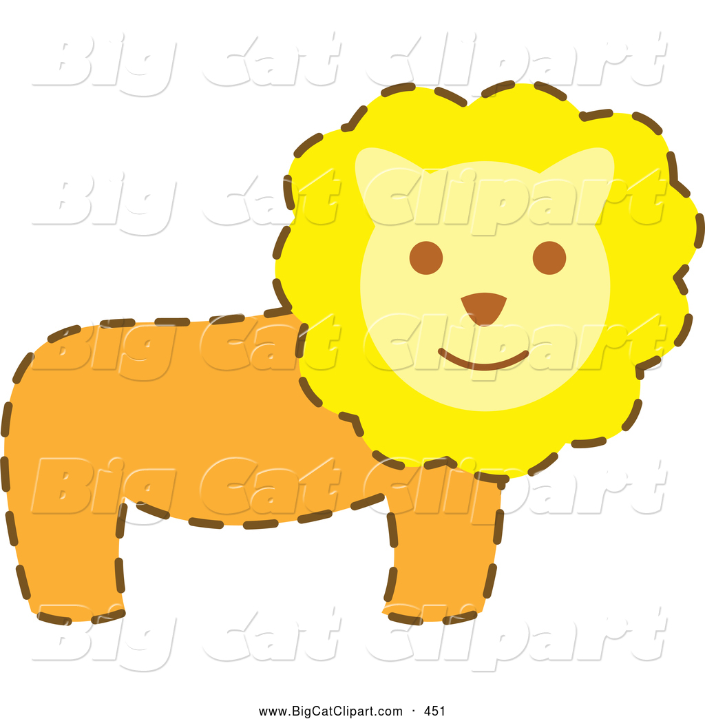 Lion With A Brown Dash Outline Cute British Lion Wearing A Vest Lion