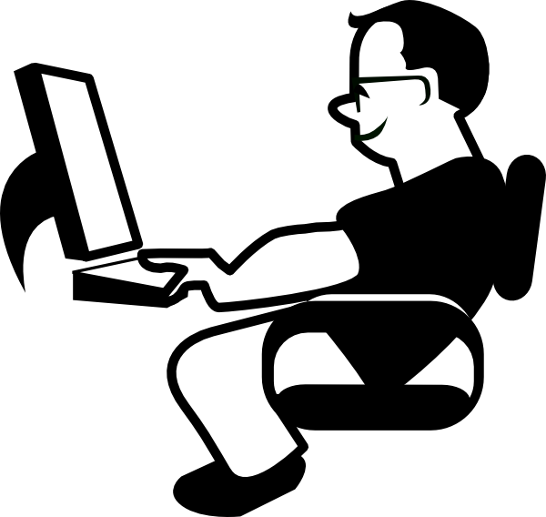 Man Using Computer Clip Art At Clker Com   Vector Clip Art Online