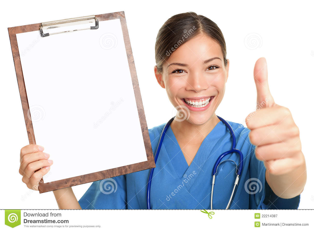 Nurse Showing Blank Clipboard Sign Royalty Free Stock Photography    
