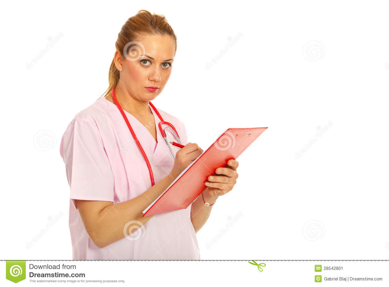 Nurse With Clipboard Stock Image   Image  28542801