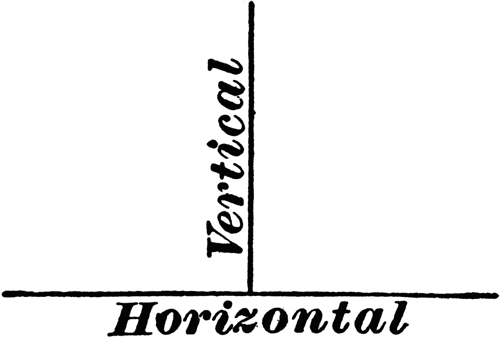 Perpendicular Lines With Horizontal And Vertical Labeled   Clipart Etc