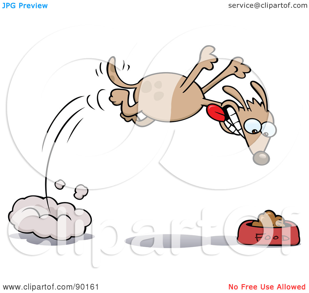 Royalty Free  Rf  Clipart Illustration Of A Hungry Dog Diving Towards