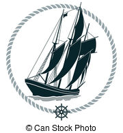 Sailing Ship Sign Stock Illustration