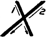     Shows The Proper Strokes In Writing Inclined Capital Letter X