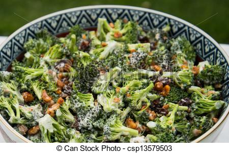 Stock Photography Of Broccoli Salad Close Up   Broccoli Salad In A