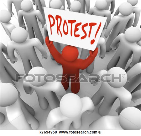 Stock Photography Of Demonstration Man Holds Protest Sign Movement For