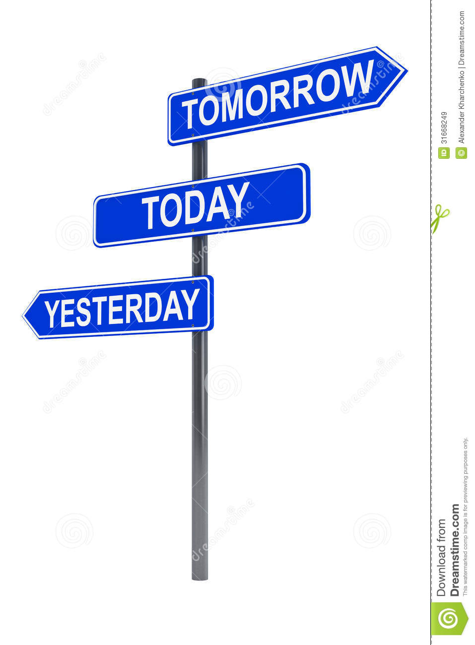 Tomorrow Today And Yesterday Road Sign Royalty Free Stock Images