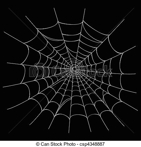 Vector   Vector Spider Web On Black   Stock Illustration Royalty Free