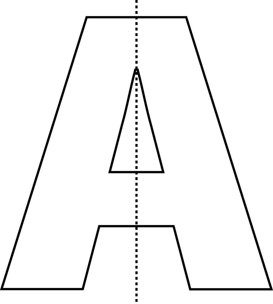 Vertical Line Of Symmetry Letter A With   Clipart Etc