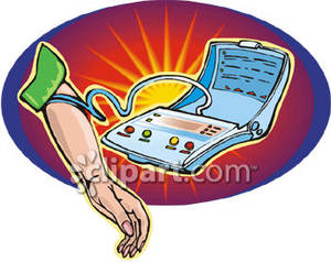 An Electric Blood Pressure Cuff   Royalty Free Clipart Picture