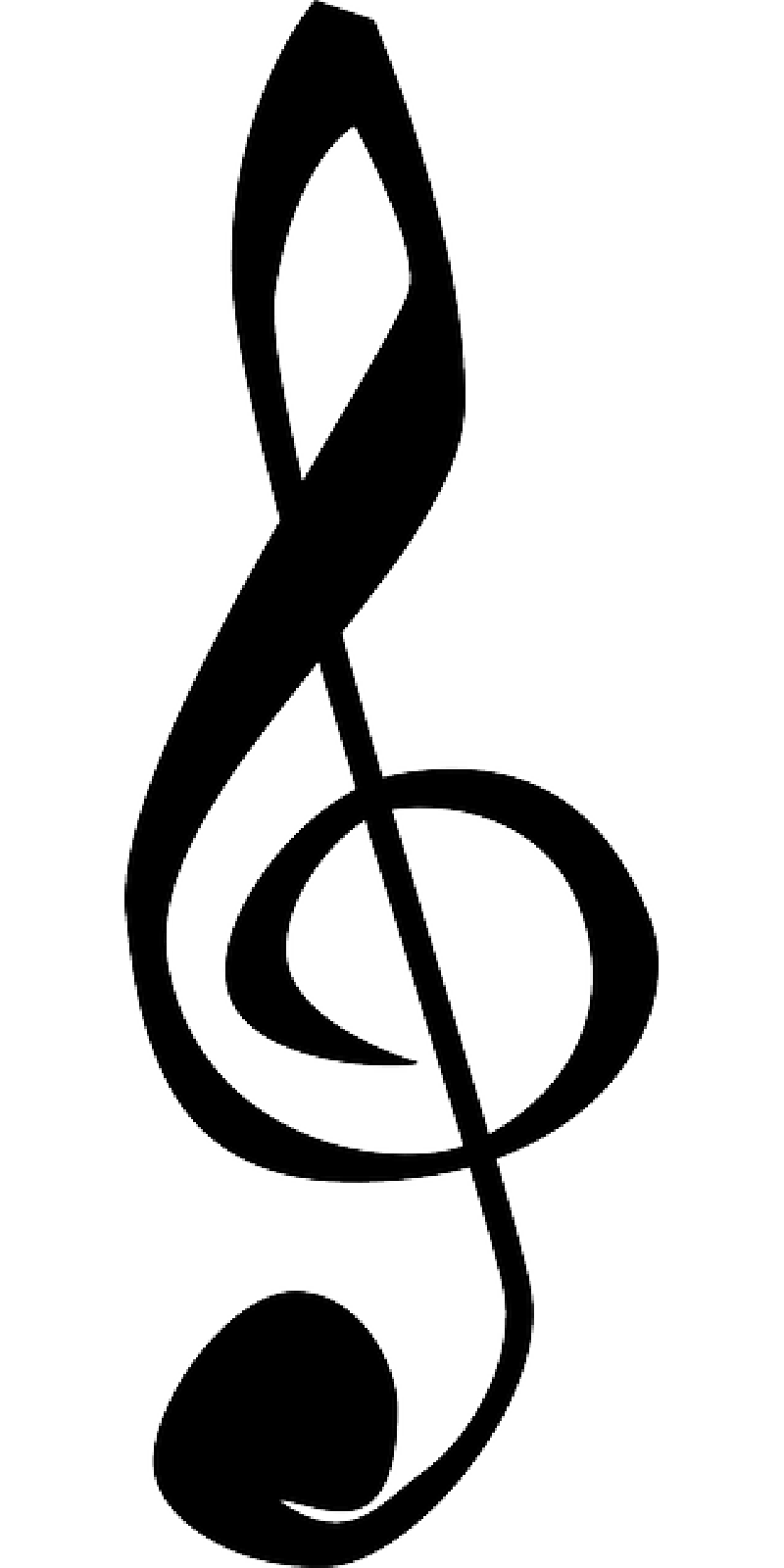 Black Music Note Symbol Cartoon Symbols Bass   Public Domain