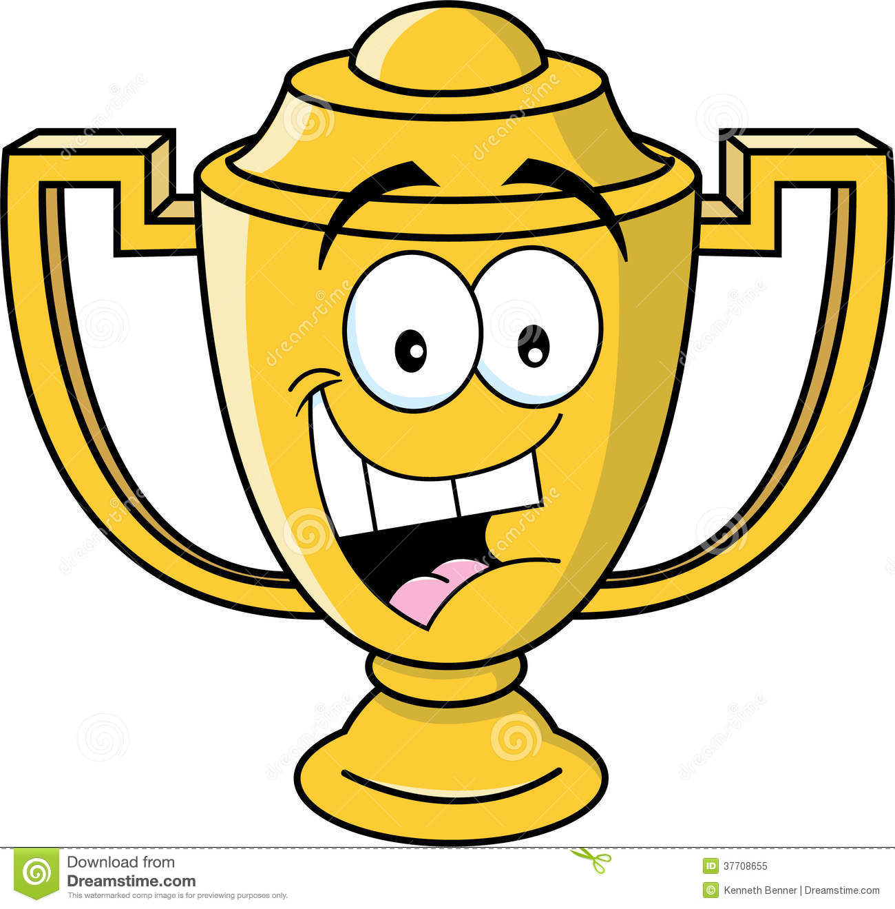 Cartoon Smiling Trophy Cup Royalty Free Stock Photo   Image  37708655