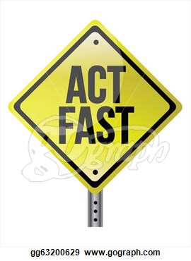 Clip Art   Act Fast Yellow Sign Illustration Design Over A White