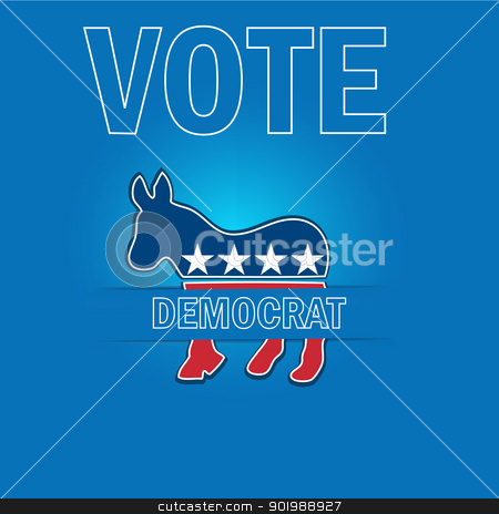 Clipart American Voting Campaign Democrat Applique Vector Background