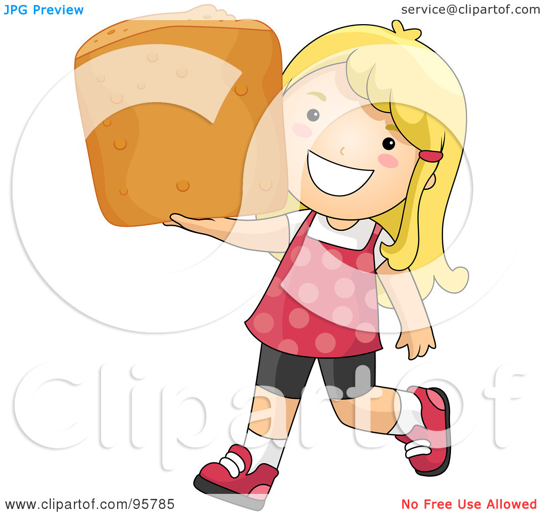 Clipart Illustration Of A Cute Little Girl Carrying A Large Chicken