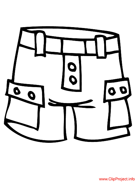 Clipart Shorts Colouring Pages