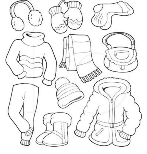 Clothing   Winter Coloring In Page For Free   Picture 15   Winter