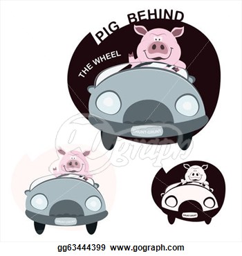 Drawing Icon Cartoon Pig By Car Clipart Drawing Gg63444399