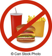 Fast Food Danger Label Colored   Photo Realistic Vector