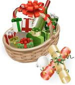 Gift Basket Raffle Clip Art Christmas Basket Illustration
