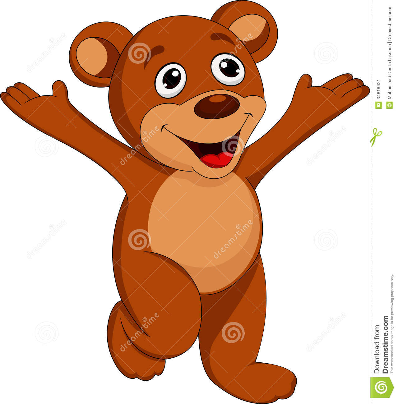 Happy Bear Cartoon Stock Image   Image  34619421