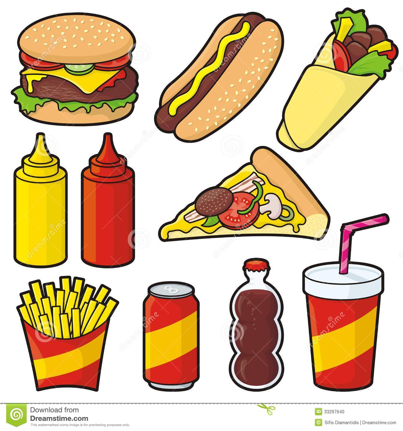 Healthy Food And Junk Food Clipart