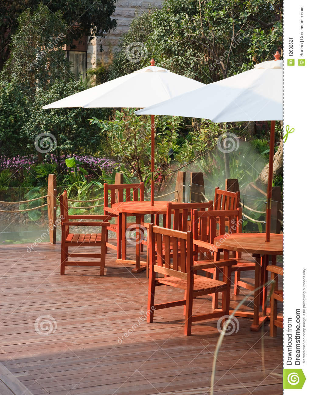 House Patio With Table And Chairs Stock Image   Image  12682621