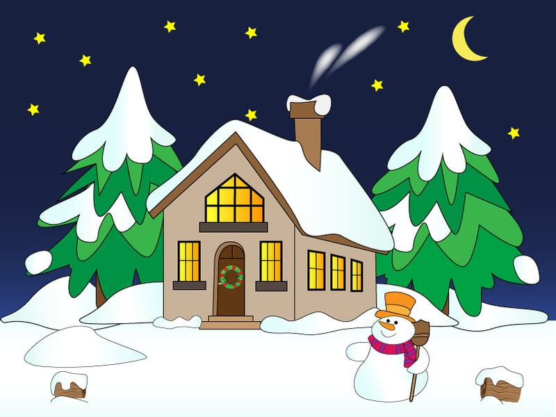 House With Snow Vector Vector Free Vector Graphics   Vector Me