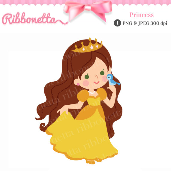 Items Similar To Princess Fairy Tale Girl Cute Digital Clipart  Card