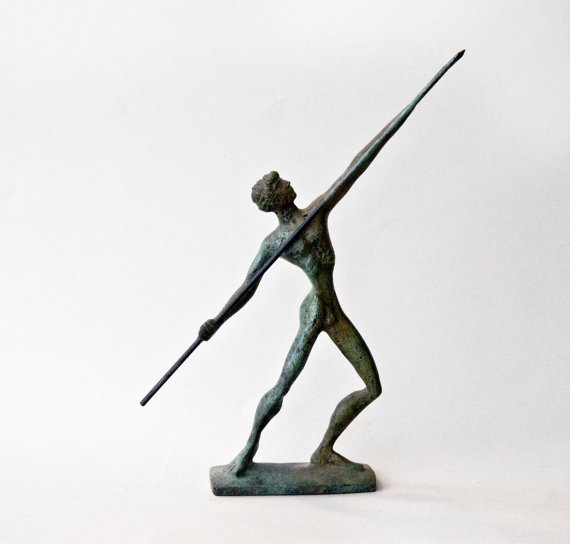 Javelin Thrower Bronze Athlete Ancient Greece Olympic Games Spear