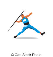 Javelin Thrower Vector Sign   Athlete Throwing Javelin