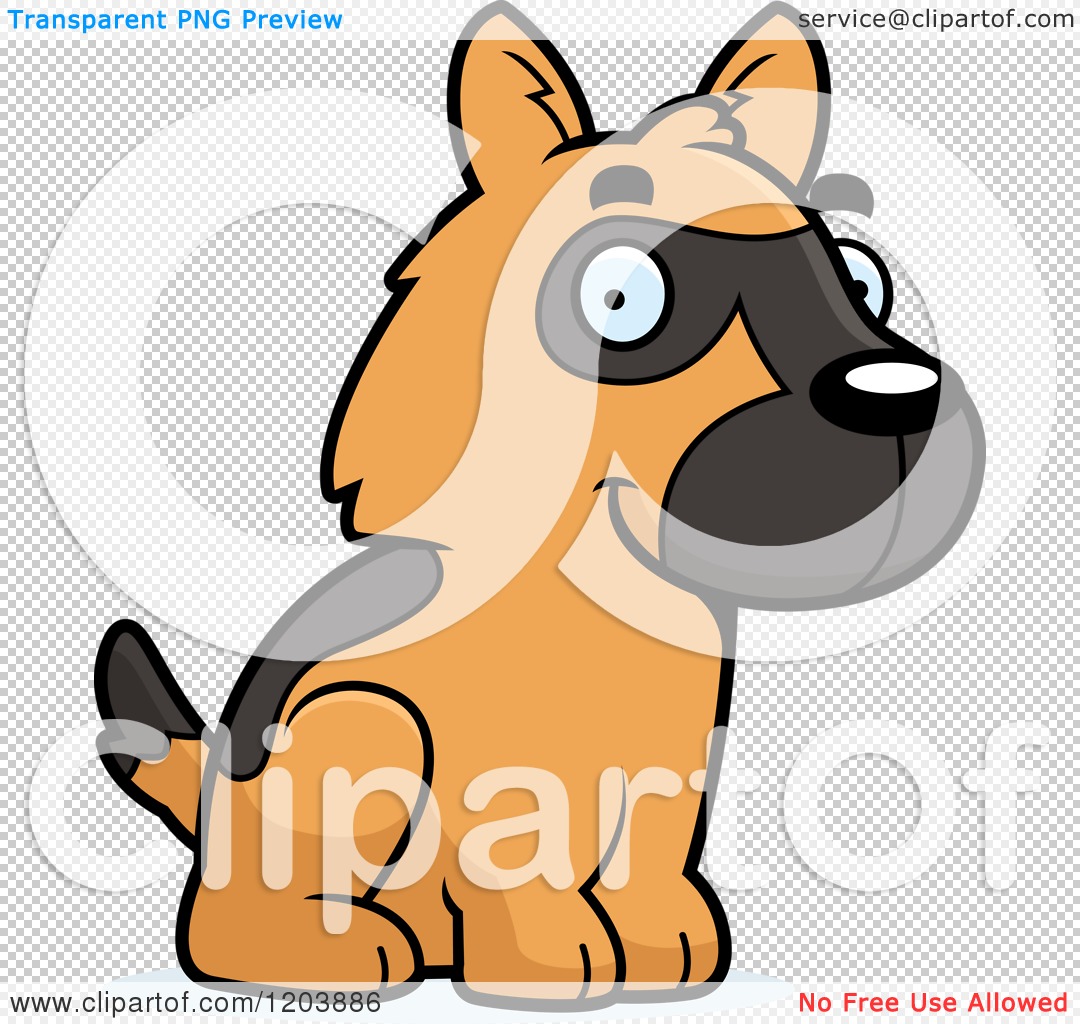 Of A Cute German Shepherd Puppy Sitting   Royalty Free Vector Clipart