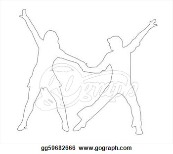 Outline Dancing Couple 70s