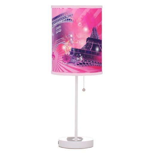Paris Pink Eiffel Tower Art Table Lamps   Zazzle