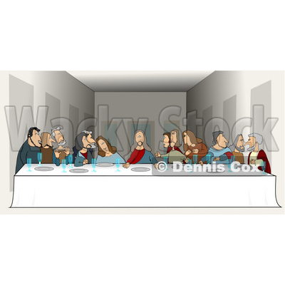 People Clipart Picture Of A Parody Of The Last Supper By Leonardo Da