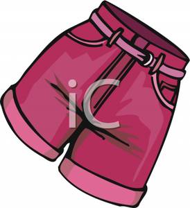 Shorts Clipart Belted Shorts With Cuffed Legs Royalty Free Clipart    