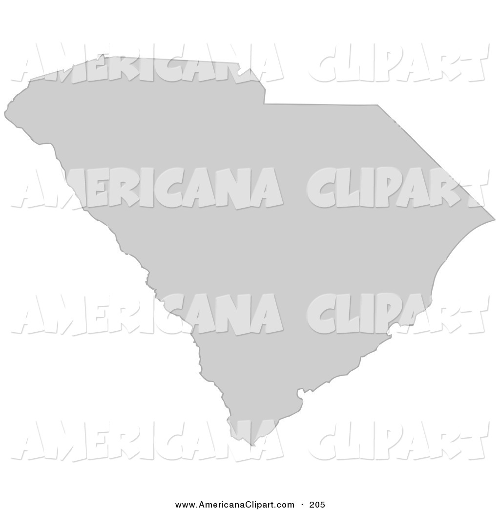     Silhouette Of South Carolina United States On A White Background