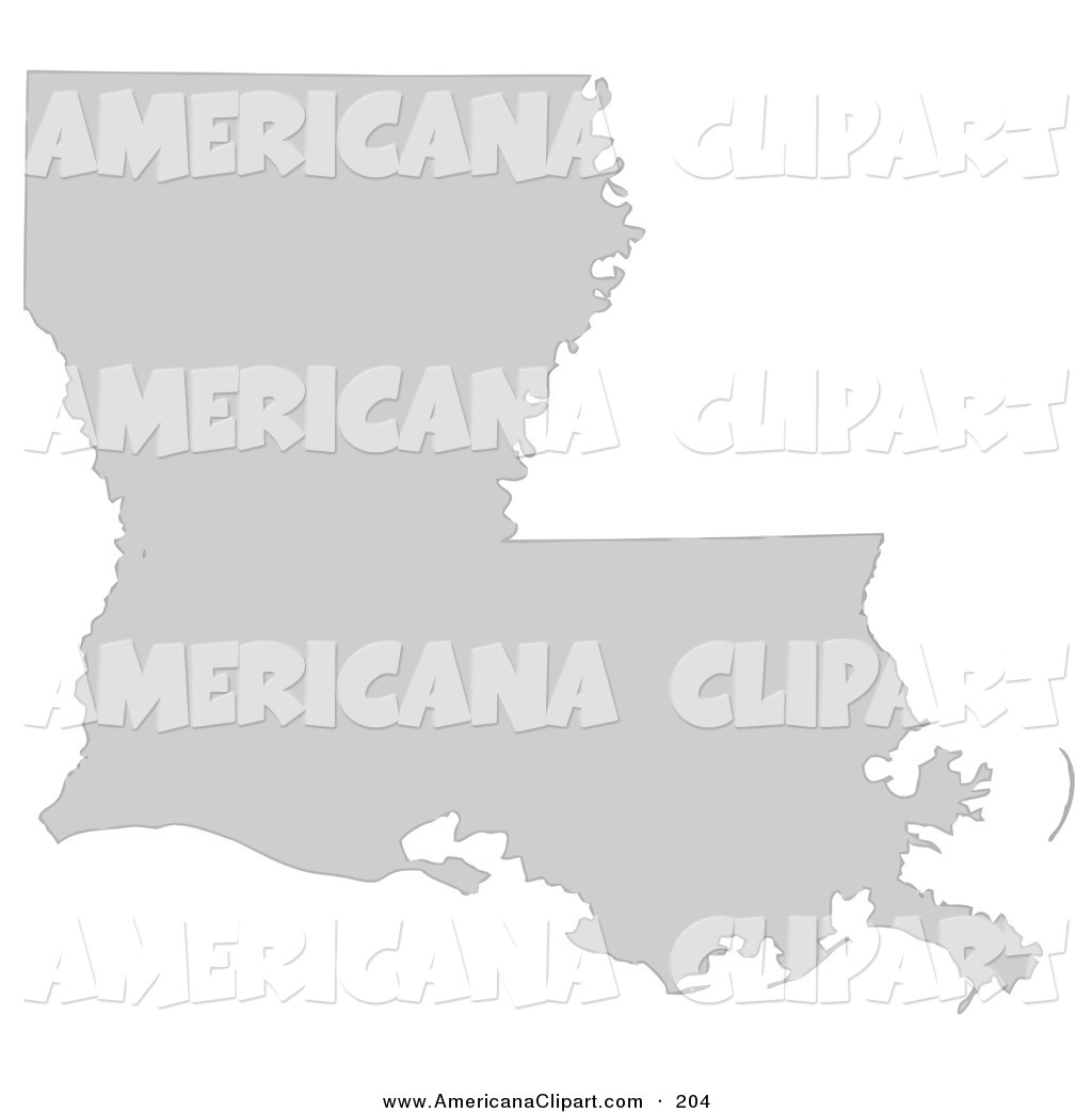     State Silhouette Of Louisiana United States On A White Background