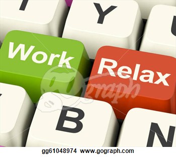 Stock Illustrations   Work Relax Keys Shows Decision To Take A Break