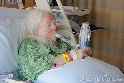     Using Blow Bottles Or An Incentive Spirometer Following Surgery  She