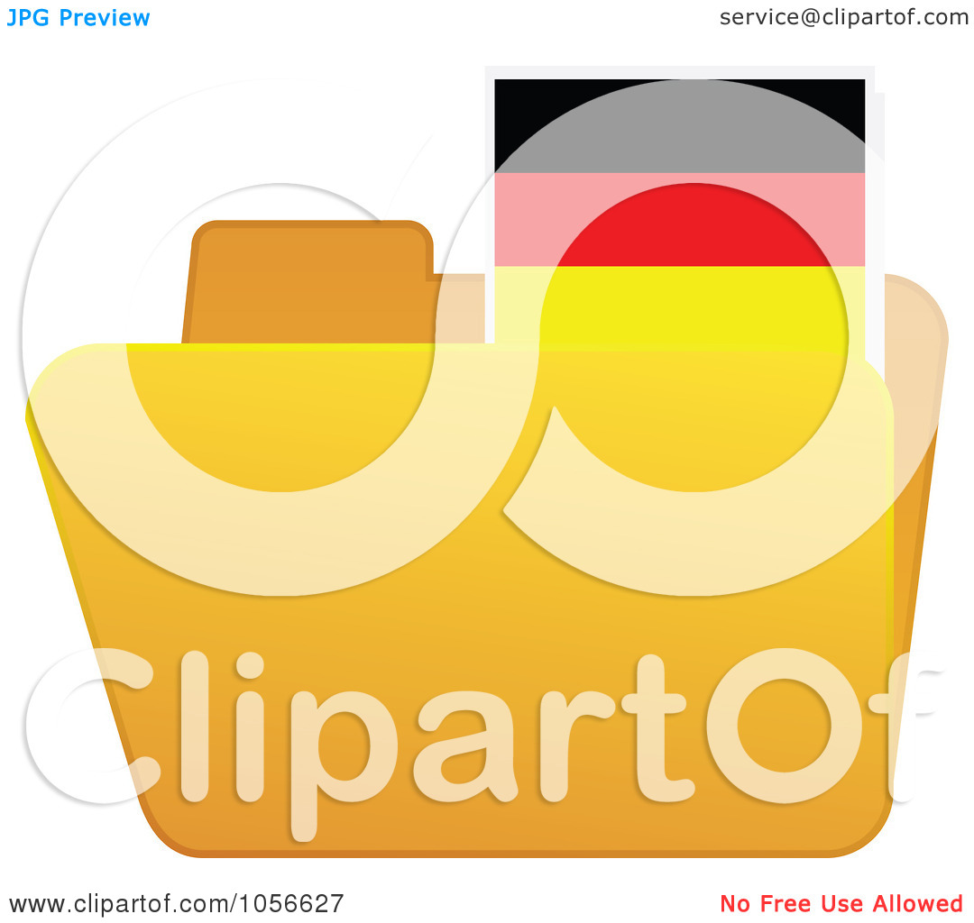Vector Clip Art Illustration Of A Yellow Folder With A German Flag Tab