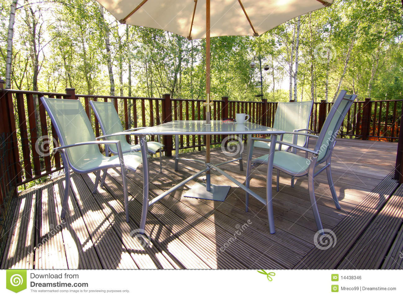 Woodland Deck And Patio Set Royalty Free Stock Image   Image  14438346