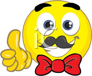 Yellow Smiley Face With A Red Bow Tie Clip Art Image