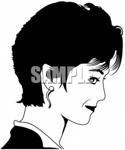     And White Silhouette Of A Female Model   Royalty Free Clipart Picture